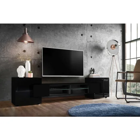 TV-Schrank Merano, Schwarz/Schwarz - 2